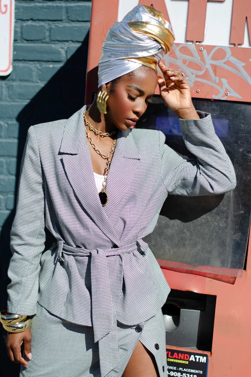 Image of Vintage Rozelin Double Breasted Belted Skirt Suit