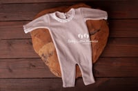 Image 2 of Newborn romper pillow headband beige