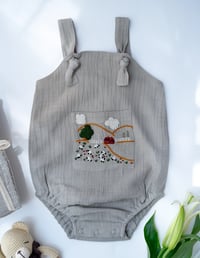 Image 3 of The Little Lamb | Grey | Baby Boy Gift Hamper with Cotton Romper and Swaddle 