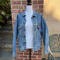 Image 5 of Vintage Levi’s Denim Jacket with Handmade Quilted Hexagon Panel