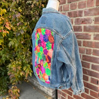 Image 2 of Vintage Levi’s Denim Jacket with Handmade Quilted Hexagon Panel