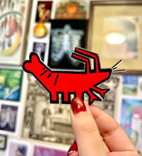 Image 1 of Keith Haring Inspired Shrimp Transfer Sticker