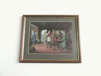 Image 1 of Margaret Dovaston 'The Start' Anglers Meeting at Country Inn, Vintage Small Art Print, Framed