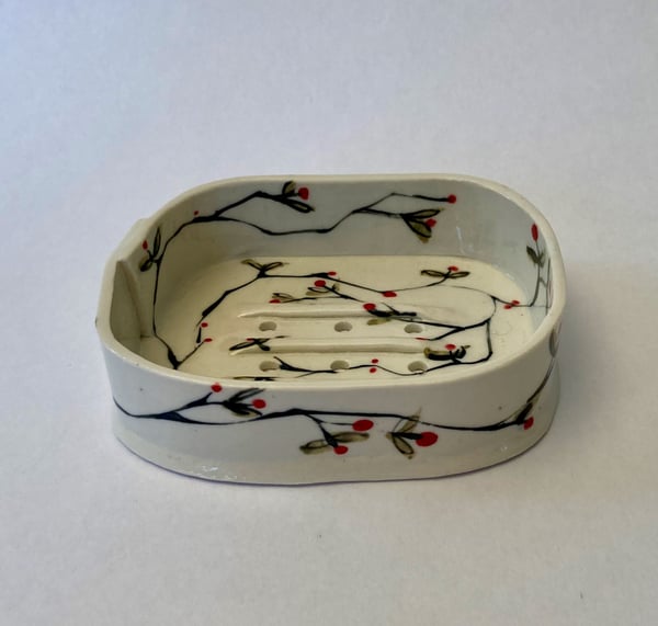 Image of Leaves and berry soap dish