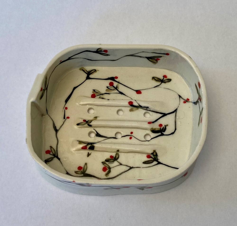 Image of Leaves and berry soap dish