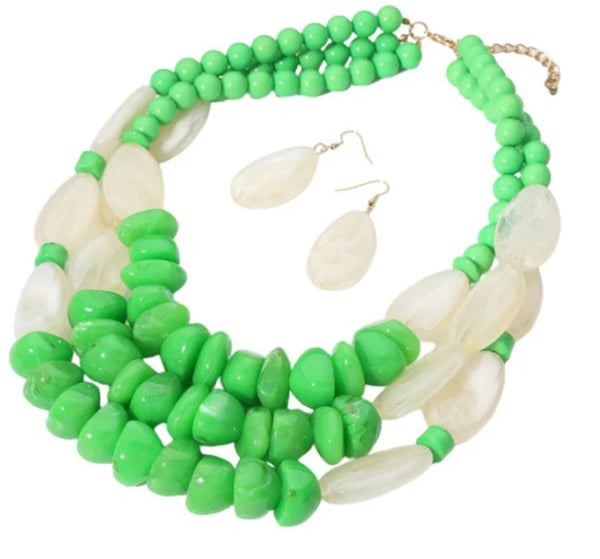 Image of Green of love Necklace Set