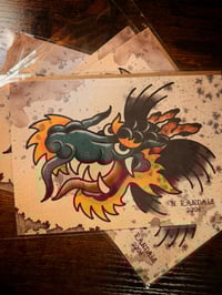 American Traditional Dragon - Giclee Print - 5x7