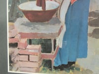 Image 5 of Augustus John 'Washing Day 1912', Portrait of Woman in Garden, Vintage Art Print, Framed