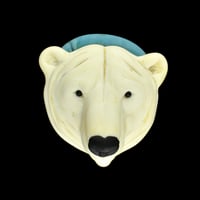 Image 1 of XXL. Mama Polar Bear - Flamework Glass Sculpture Bead