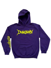 Dungeon 'BREAK THE CHAIN' LOGO HOOD - PURPLE / NEON YELLOW