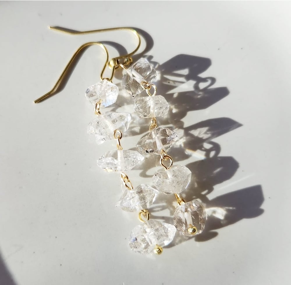 Image of Glittering Herkimer Diamond Earrings