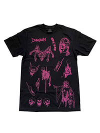 Dungeon 'TALES OF MYSTERY' - T-SHIRT - BLACK / NEON PINK