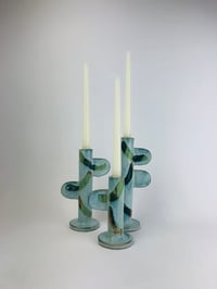 Image 1 of Teal Candlesticks 