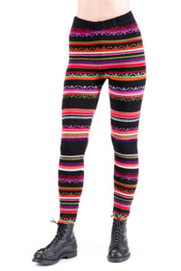 Image 2 of WOOLEN LEGGINGS black