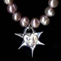 Image 1 of Heart Pendant Pearl Strand