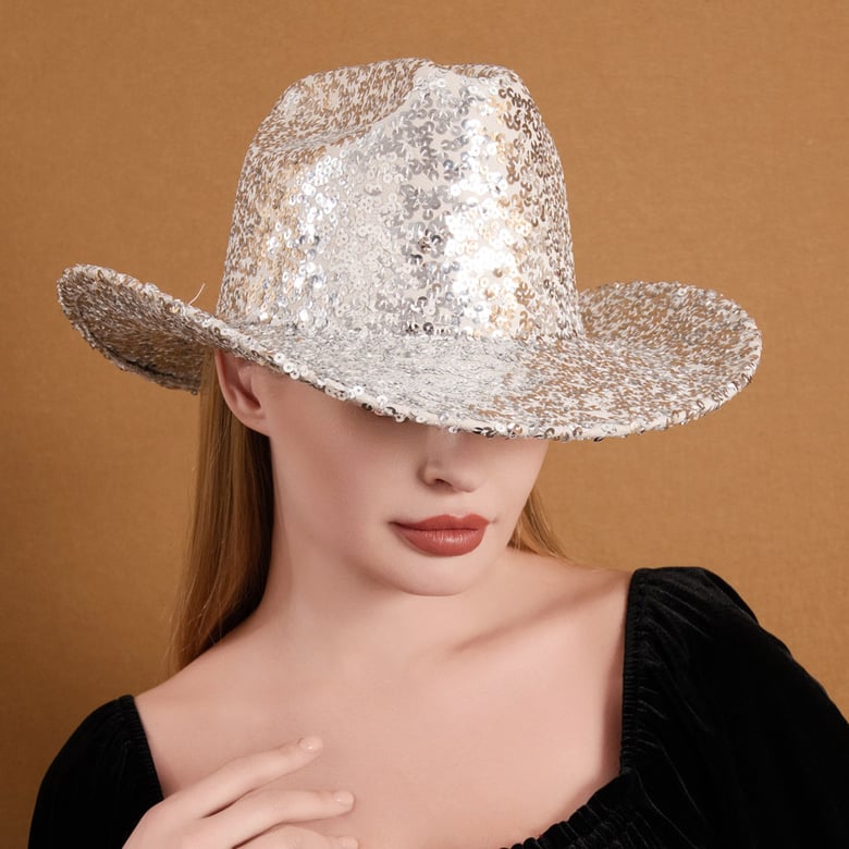 Image of Black Sequin Cowboy Hat