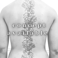 Floral spine tattoo