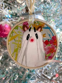 Image 1 of Rudy Red Nose ghost ornament