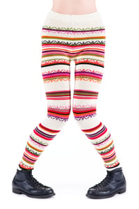 Image 1 of WOOLEN LEGGINGS white