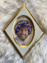 Image 1 of Bob Ross with his fabulous afro framed embroidery (LARGE)