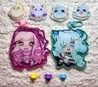 Image 1 of Mint Fantome and Matara Kan keychains and wisp , dragoon and momo pins