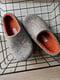 Image of WITH ORANGE felted wool slippers. Women's size EU37