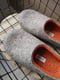 Image of WITH ORANGE felted wool slippers. Women's size EU37