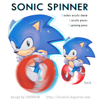 Sonic Running Spinner Charm