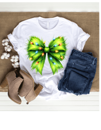 GRINCH CHIRSTMAS BOW T- SHIRT