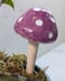 Image of Purple and White Spotted Mushroom Plant Stake