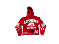Image 1 of Akira Tetsuo kanji art dept high school  custom made screen print red/white sweatshirt
