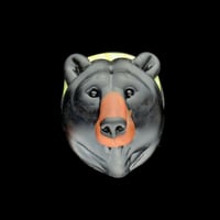 Image 1 of Lg. Alert Black Bear - Flamework Glass Sculpture Bead