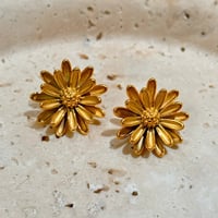 Image 2 of 18K Gold Plated Stainless Steel Flower Earrings