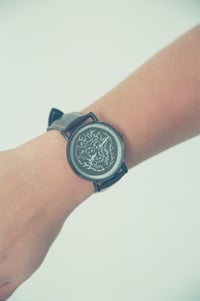 Image 1 of Handmade "Dragon Face" Watch with Linocut Print Design