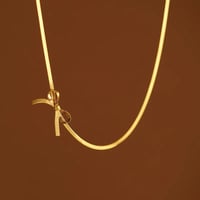 Image 4 of 18K Gold Plated Bowtie Necklace 