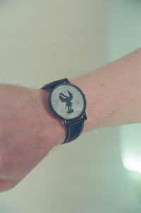 Image 3 of Handmade "Crane" Watch with Linocut Print Design