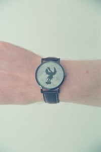 Image 1 of Handmade "Crane" Watch with Linocut Print Design