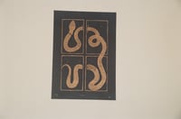 Image 2 of Snake Linocut Print (Gold)