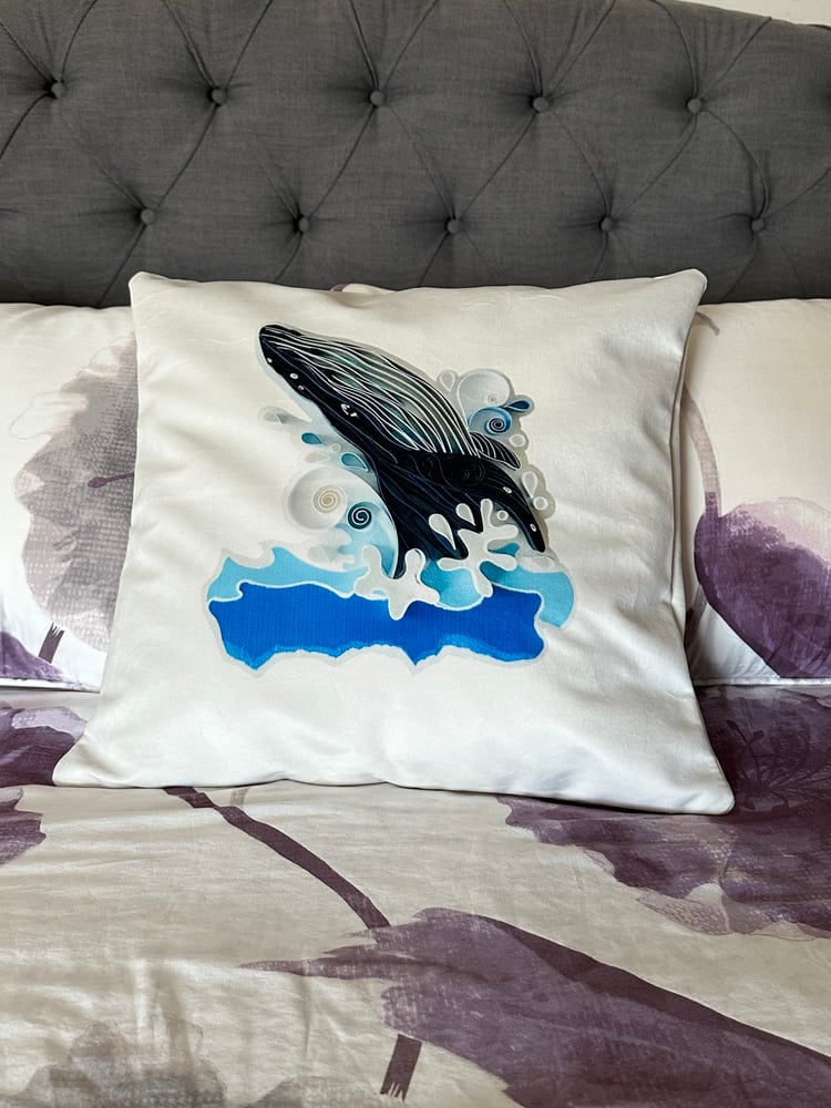 Image of SPLASHY WHALE PILLOW CASE