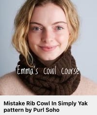 Wrington chapel to teach Emma how to knit this cowl January 7th-14th-21st 7-8.45pm 