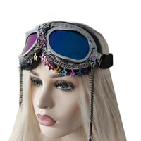 Image 2 of Rave Streampunk Unicorn Goggles,Burning Man Holographic Festival Goggles