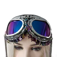 Image 4 of Rave Streampunk Unicorn Goggles,Burning Man Holographic Festival Goggles