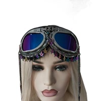 Image 3 of Rave Streampunk Unicorn Goggles,Burning Man Holographic Festival Goggles