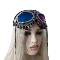 Image 5 of Rave Streampunk Unicorn Goggles,Burning Man Holographic Festival Goggles