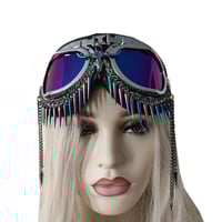 Image 1 of Rave Streampunk Burning Man Holographic Festival Skull Bull Head Spike Costume Cyber Goth Goggles