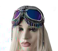 Image 2 of Rave Streampunk Burning Man Holographic Festival Skull Bull Head Spike Costume Cyber Goth Goggles