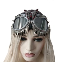Image 2 of Rave Streampunk Burning Man Festival Rhinestone Butterfly Spikes Cyber Goth Costume Goggles