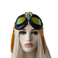 Image 1 of Rave Streampunk Burning Man Festival Girl Tassel Cyber Goth Masquerade Costume Goggles