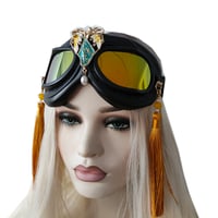 Image 2 of Rave Streampunk Burning Man Festival Girl Tassel Cyber Goth Masquerade Costume Goggles