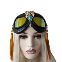 Image 3 of Rave Streampunk Burning Man Festival Girl Tassel Cyber Goth Masquerade Costume Goggles